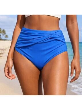 NWT Blue Rod Beattie Solid Swim Bottoms Skyline Blue Size 8